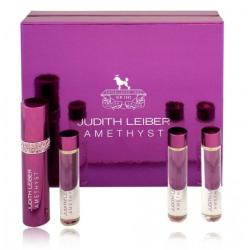 Judith Leiber Amethyst Coffret Purse Spray Case with Three Refills